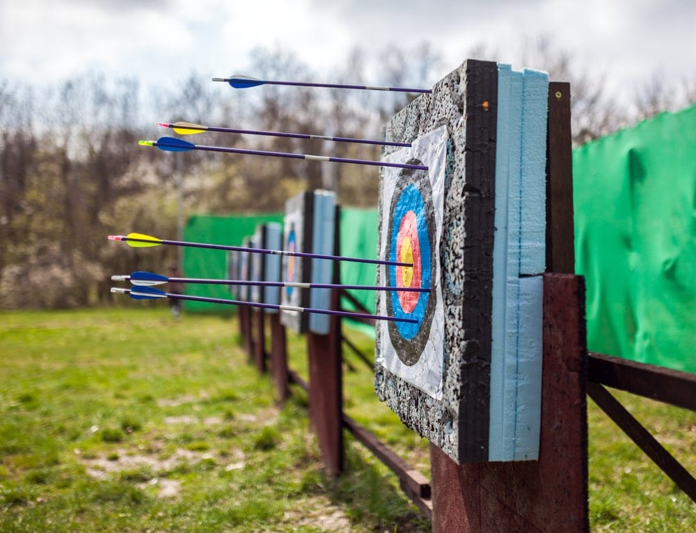 arrows sticking in a archery target 