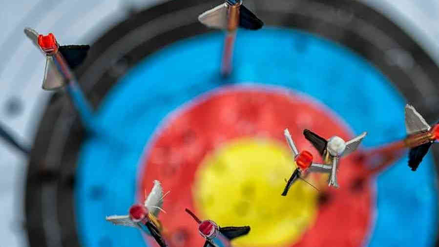 Arrows sticking in a target