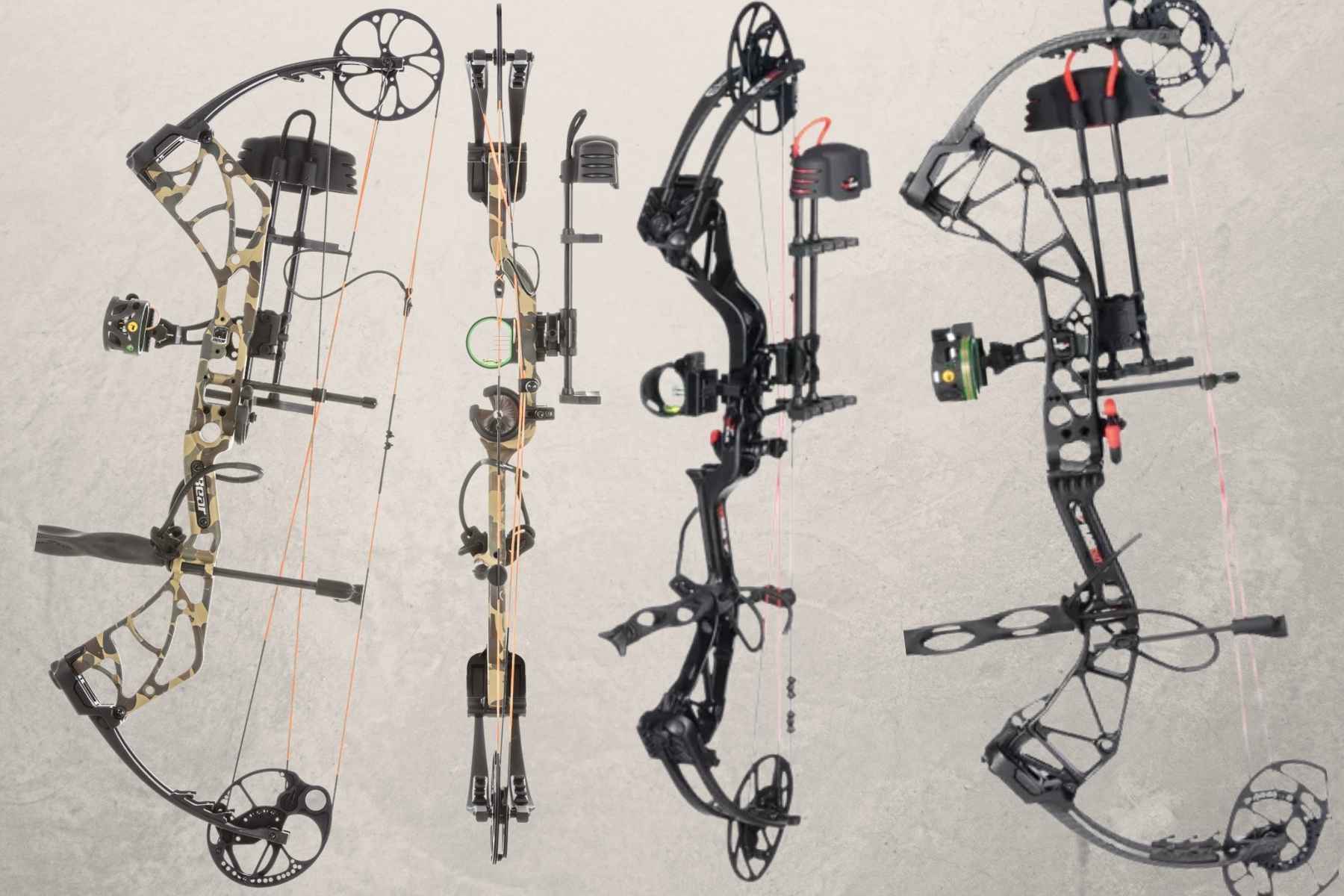 a collection of compound bows