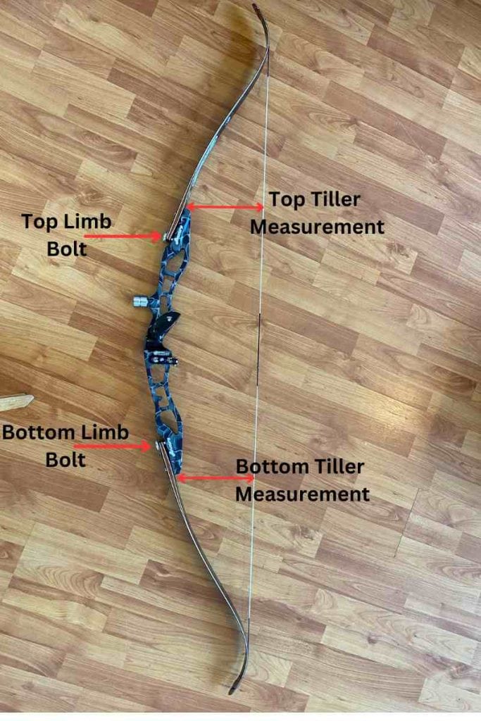 Limb Bolts and Tiller shwon on my recurve bow _